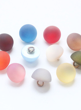 衬衫纽扣女蘑菇扣子圆形灰色树脂磨砂雪纺衣服装饰扣10-11.5mm