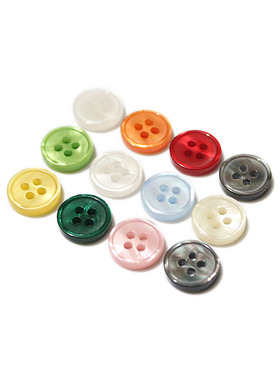 圆形衬衫纽扣树脂红色短袖T恤扣衬衣扣子绿色小号衣服装饰10-11mm