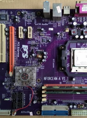 精英NFORCE4M-A V1.1主板 集成声网PCI-E D2 AM2 938针 送CPU 1G