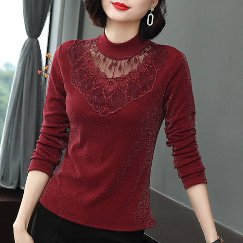 中年妈妈洋气时尚长袖t恤女