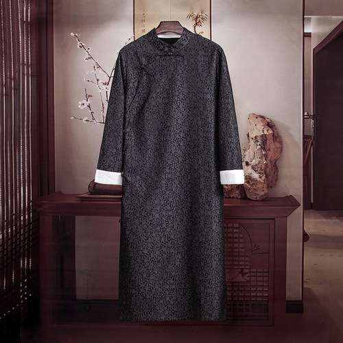 民国风棉麻长衫中式长袍大褂