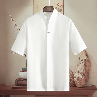 由天新款莱赛尔天丝短袖衬衫