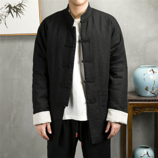 由天丨冬装男装唐装中国风棉衣中式盘扣加厚保暖中老年棉袄男外套