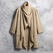 亚麻披风中式 由天 外套中国风男士 棉麻风衣中长款 汉服 复古风男装