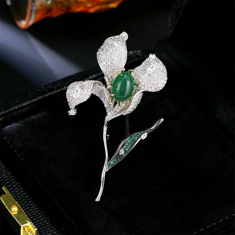 白玉兰质感优雅西装花朵花束胸针