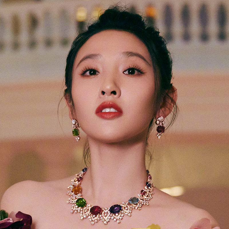 唐艺昕同款鸽血红碧玺红宝石耳环复古百搭女式戴出高级感