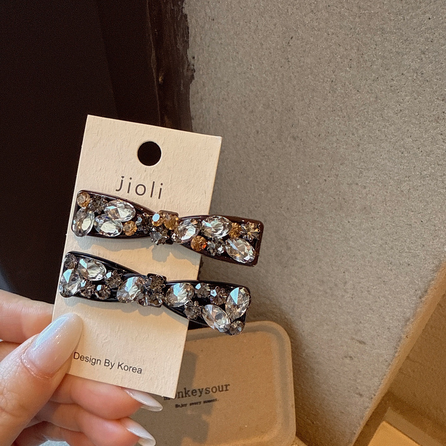 轻奢感重工满钻蝴蝶结鸭嘴夹时尚精致侧边夹刘海夹女气质闪亮发夹