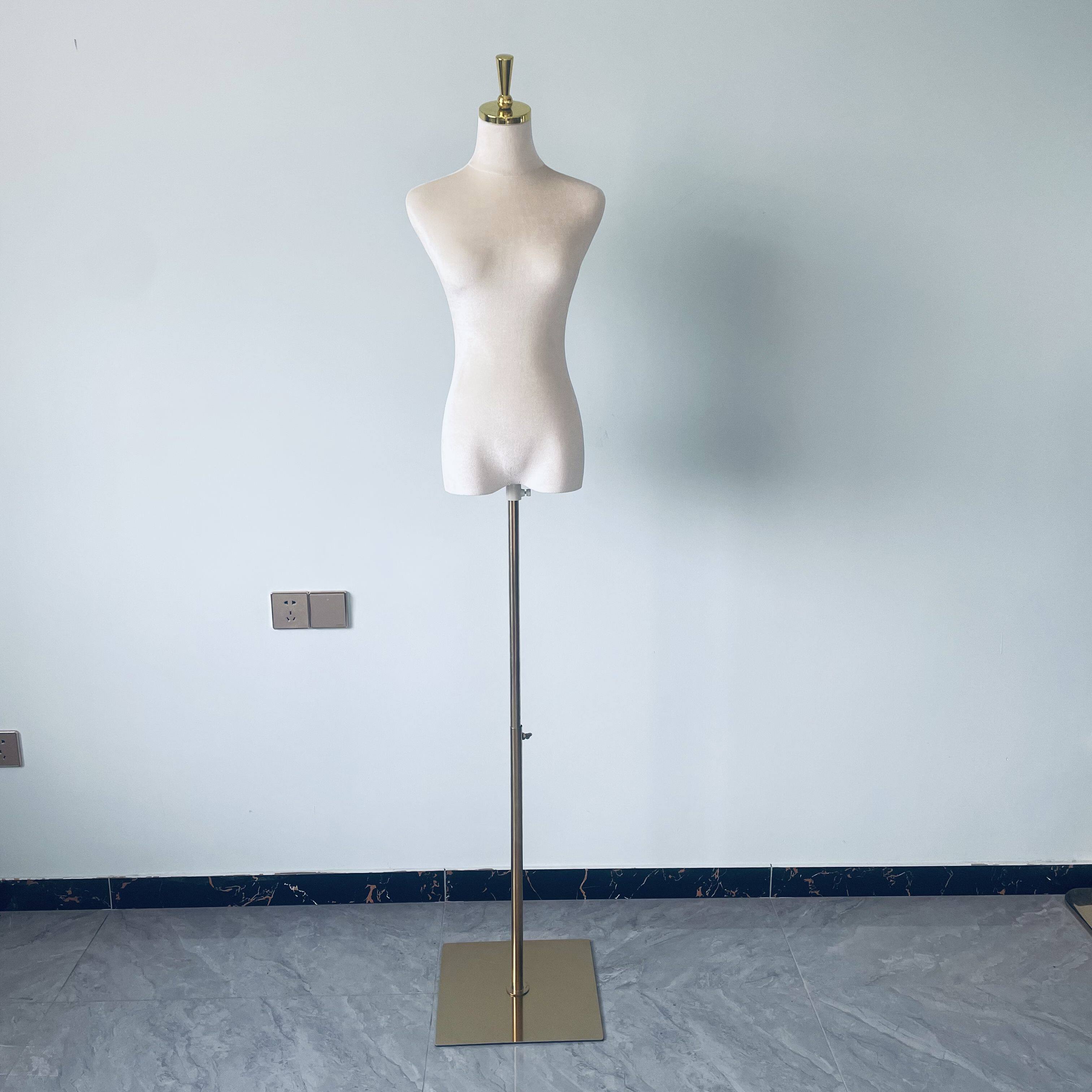 杏色绒布婚纱模特道具展示架女装店橱窗展示可升降半身人台女支架