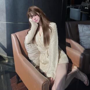 新品 Jinelle2025春季 气质亮丝小香风v领短款 4折清仓不退不换