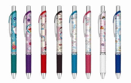 日本pentel派通哆啦A梦限定款BLN75按动速干中性笔黑色笔芯0.5