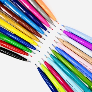 Pentel派通秀丽touch彩色软头笔brush艺术花体柔绘手账贺卡SES15C