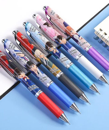 现货Pentel派通限定名侦探柯南中性笔BLN75速干按动黑水笔0.5学生