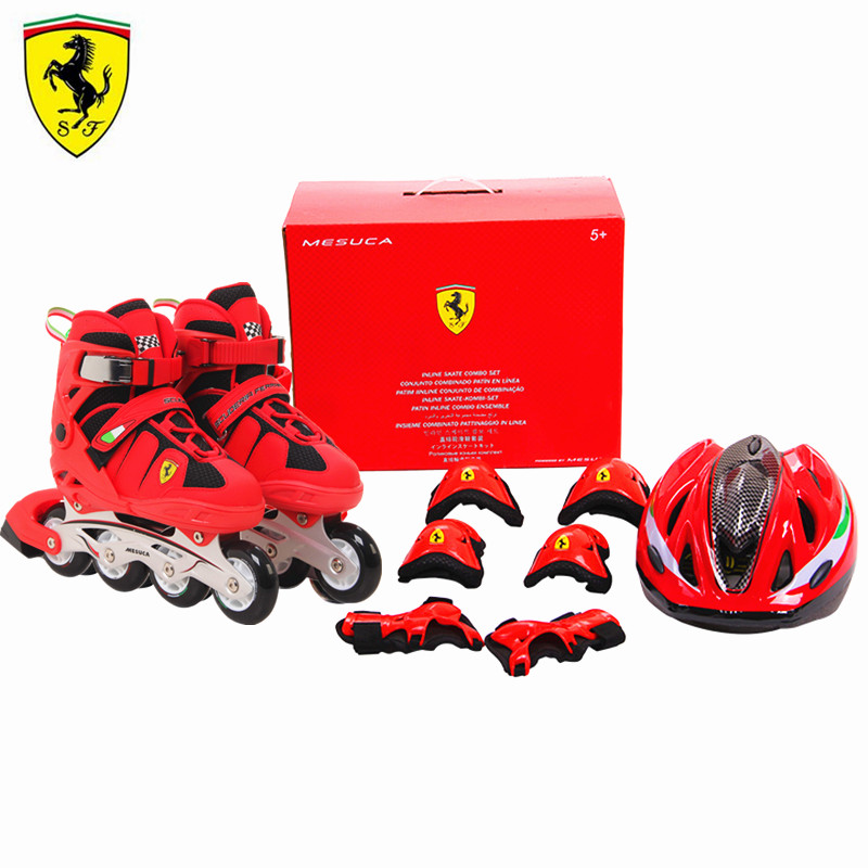 法拉利(Ferrari)儿童溜冰鞋初学者男女童滑冰鞋旱冰鞋专业轮滑鞋