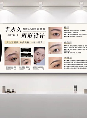 眉眼唇装饰画美甲美睫纹绣墙壁画