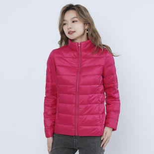 品质白鸭绒轻薄保暖羽绒服女2026秋冬款韩版休闲立领修身拉链外套
