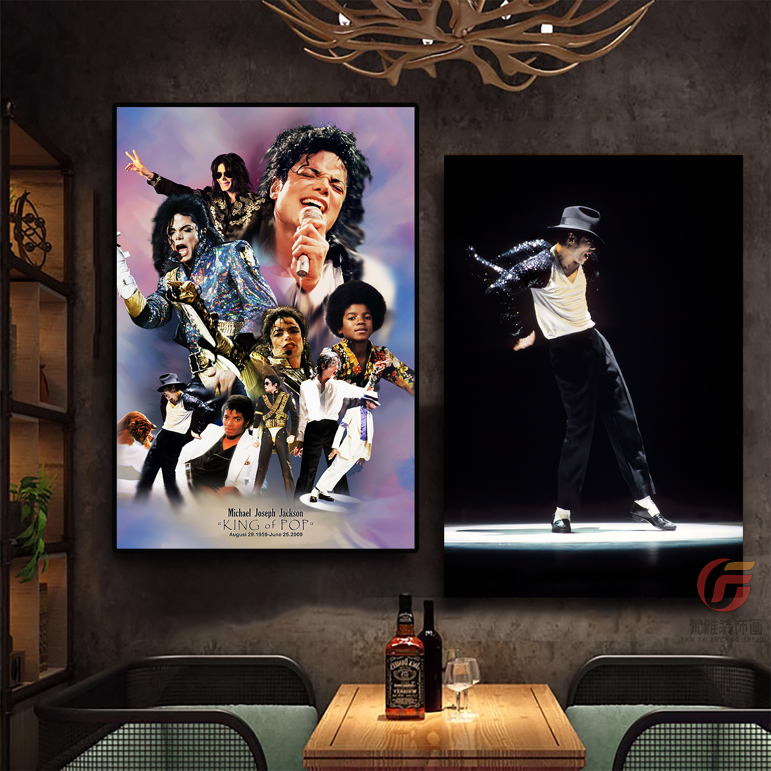 迈克尔杰克逊MJ装饰画舞蹈酒吧KTV音乐厅歌舞厅客厅房价挂画海报