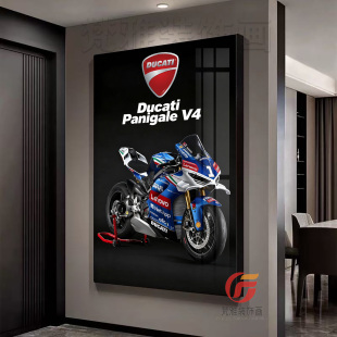 机车主题装饰画杜卡迪宝马川崎摩托挂画车库咖啡馆客厅玄关壁画