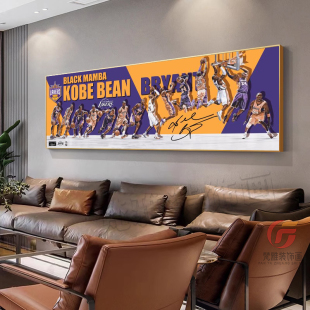 NBA篮球明星挂画詹姆斯乔丹科比卧室床头客厅装 饰画男孩房间壁画