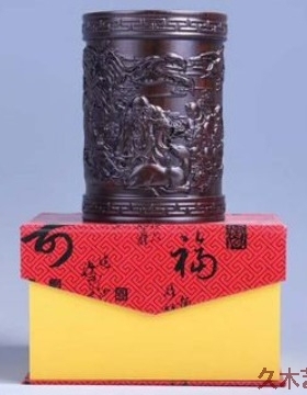 金匠大作红木质办公室桌面竹子笔筒书桌整理神器轻奢高级感中国