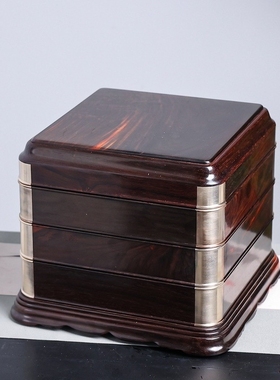 金匠大作大红酸枝普洱茶收纳盒红木独板茶饼盒实木茶柜储茶柜茶叶