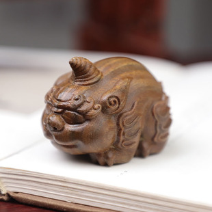 金匠大作雕独角兽谛听手把玩件男士随身文玩家居茶室茶宠红木摆件
