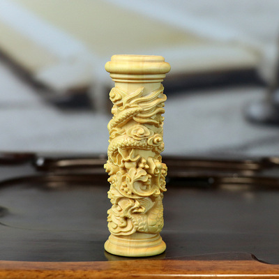 金匠大作黄杨木雕生肖龙工艺品手把件盘龙柱瑞兽蟠龙客厅家居装饰