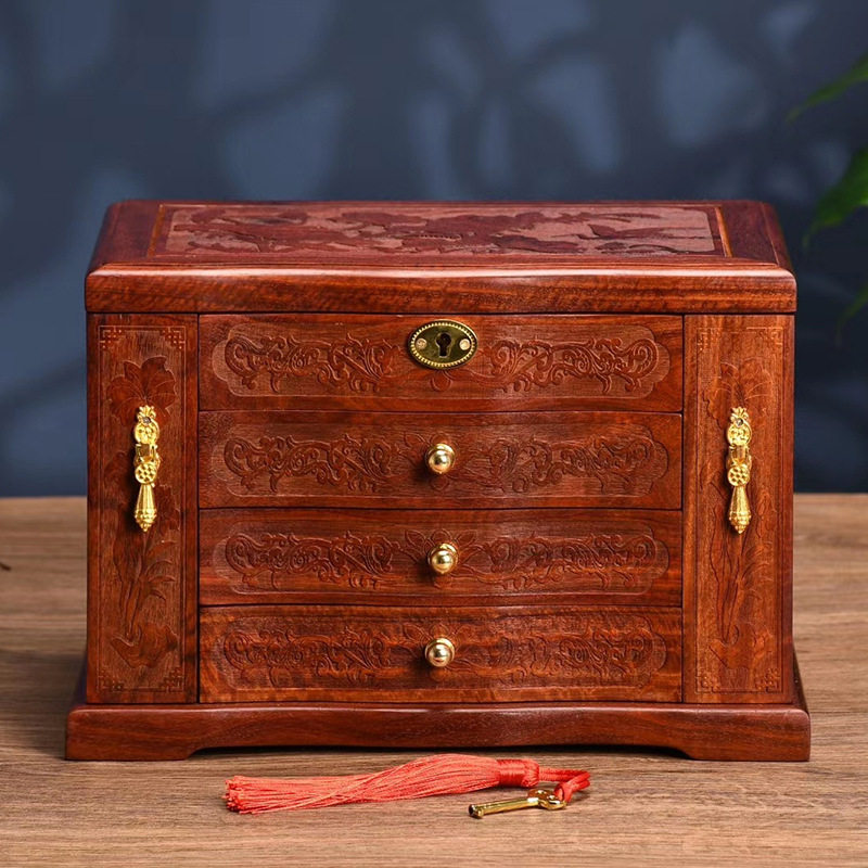 金匠大作梨血檀荷塘月色外独板加绒首饰盒红木家居创意珠宝收纳箱,饰品/流行首饰/时尚饰品新,紫檀,淘宝优惠券,粉丝福利购,淘宝优惠卷