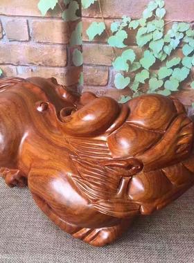 金匠大作非洲草花梨木雕招财进宝皮休镇宅化黑檀貔貅木雕工艺品