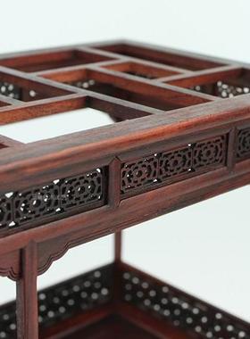 金匠大作红木质雕工艺品明清微型缩中式小家具模型红酸枝架子床底