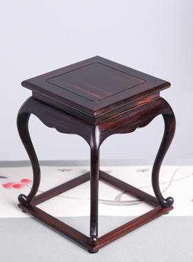 金匠大作红木红酸枝实木底座小花架花瓶盆栽微型盆景架摆件工艺品