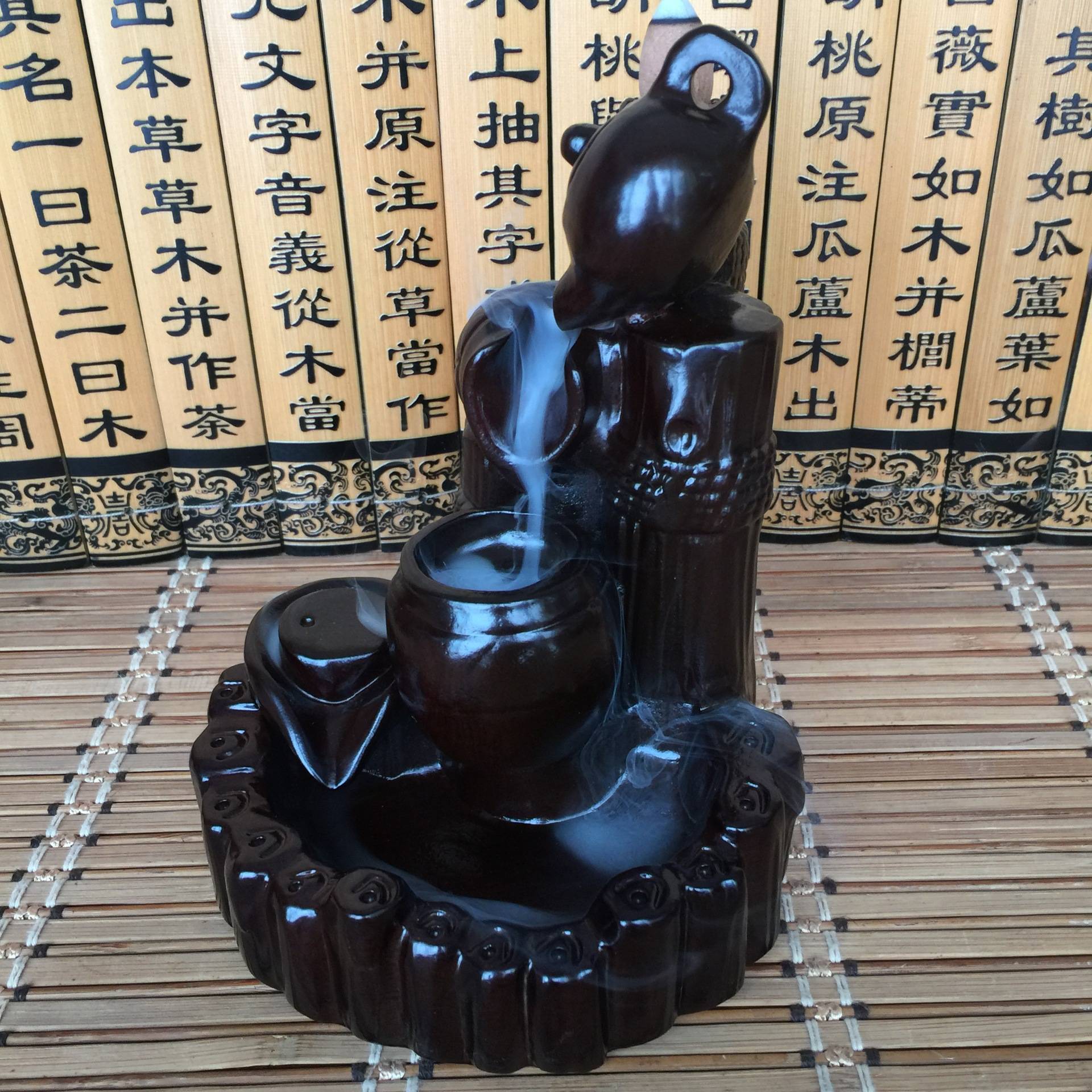 金匠大作红木黑檀倒流香炉摆件简约现代禅意茶壶系列创意家用客厅