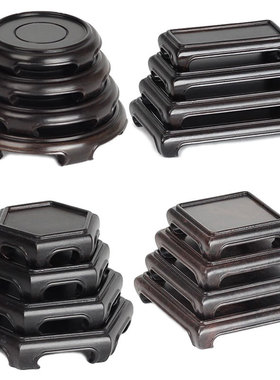 金匠大作红木雕刻底座黑檀木长方形底座摆件工艺品花瓶茶具奇石头