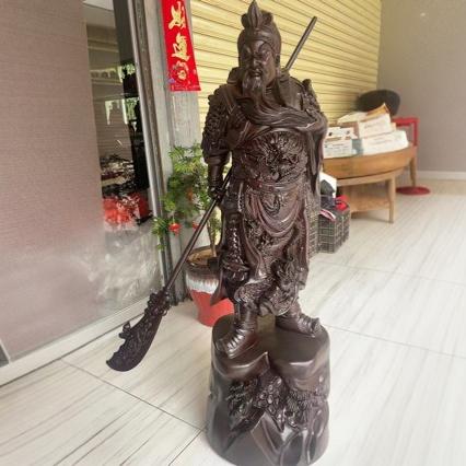 金匠大作黑檀木1.2木大关公雕刻家居摆件工艺山水花鸟木雕佛像