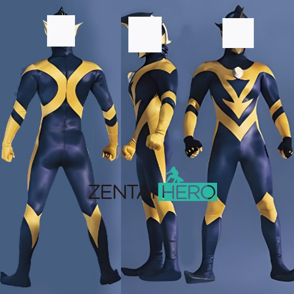 夏德Shadow 凹凸曼cos连体紧身衣黑金莱卡拼接英雄角色扮演服装