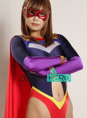 G社女超人Heroine英雄cosplay莱卡弹力拼接体操服紧身衣含披风