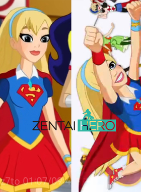 超级英雄 supergirl cosplay服装 女超人莱卡紧身连体裙 带披风