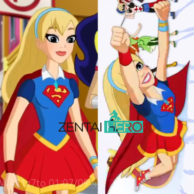 超级英雄 supergirl cosplay服装 女超人莱卡紧身连体裙 带披风