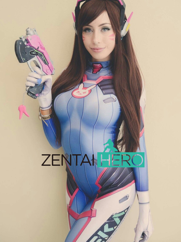 二次元D.VA Cosplay游戏服 3D印花紧身衣守望游戏宋哈娜 cos服女