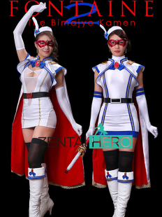 Fontaine特摄魔女魔法美少女战士缎面拼接连衣裙cosplay服