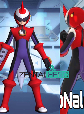 洛克人布鲁斯exe莱卡拼接连体紧身衣cosplay服装 Megaman Proto