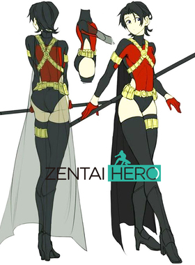 超级英雄系列红色罗宾体操服Red Robin Cosplay莱卡拼接紧身衣