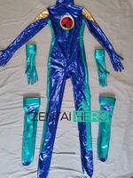 Real photo of Leica splicing MegaMan network hero MegaMan EXE one-piece tight-fitting costume Cosplay thumbnail 2