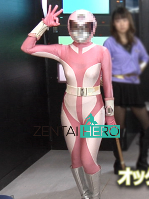 日本女凹凸曼女超人火花V2 Mighty Lady Cosplay服装粉白莱卡拼接