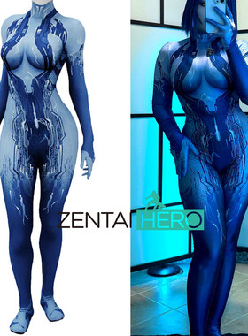 游戏光晕光环4 科塔娜皮肤莱卡连体紧身衣Halo Cortana Cosplay