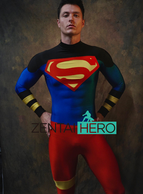 超人clark cosplay英雄紧身衣Superboy Cosplay少年正义联盟服装