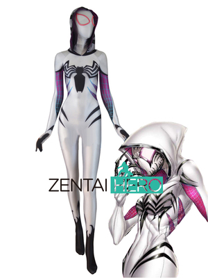 实拍Anti-Gwenom 女毒液 Gwen 格温弹力莱卡连体紧身衣Cosplay