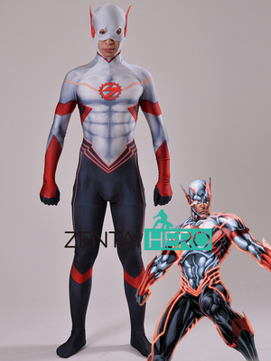 DC漫画 New 52 Wally West Flash Cosplay闪电侠英雄连体紧身衣