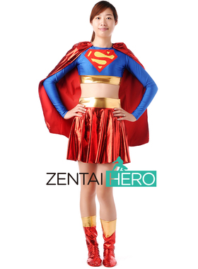 热销女超人 Supergirl紧身衣 万圣节英雄紧身衣 动漫服装