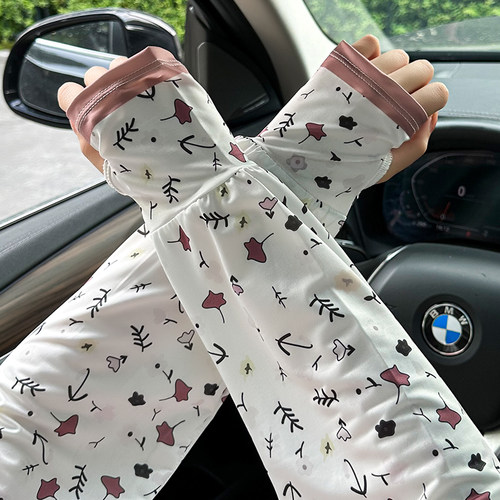 夏季冰丝防晒袖套女宽松袖子冰袖防紫外线开车护手臂手袖套袖