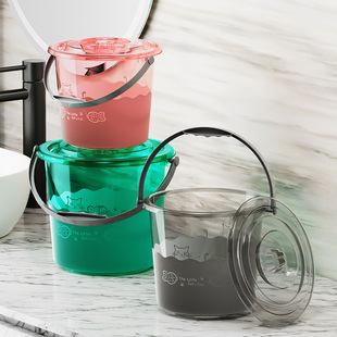 透明小水桶塑料带盖钓鱼桶家用户外洗车桶学生画美术桶沙滩玩具桶